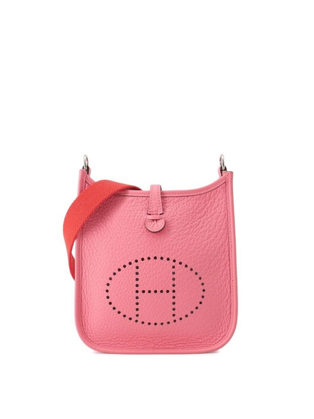 Hermes Shoulder Bag Evelyne TPM 111 Amazon Rose Azalea Rouge Pivoine Silver